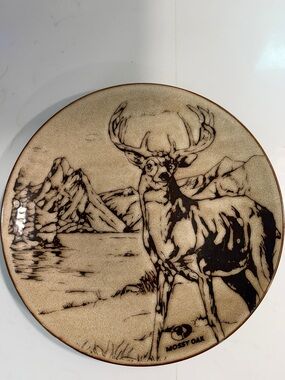 Vintage Mossy Oak Buck 11 1/4 Ceramic Dinner  & 8.5” Salad Plate